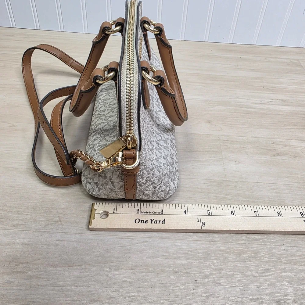 Michael Kors Womens Veronica Small Acorn Signature‎ Logo Satchel Crossbody Bag